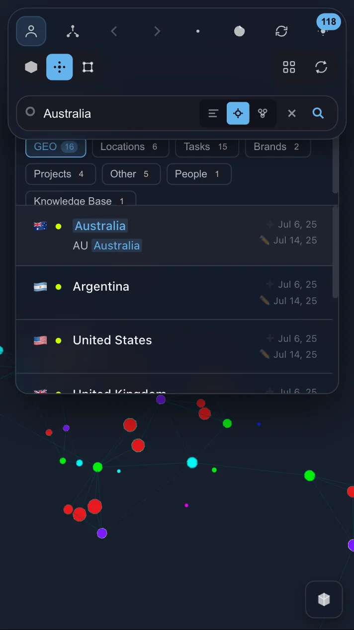 Mobile search interface