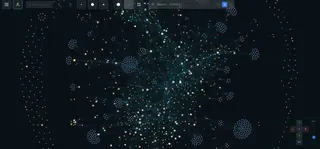 IVGraph photo nodes displaying Notion page cover images as visual 3D thumbnails in the knowledge network
